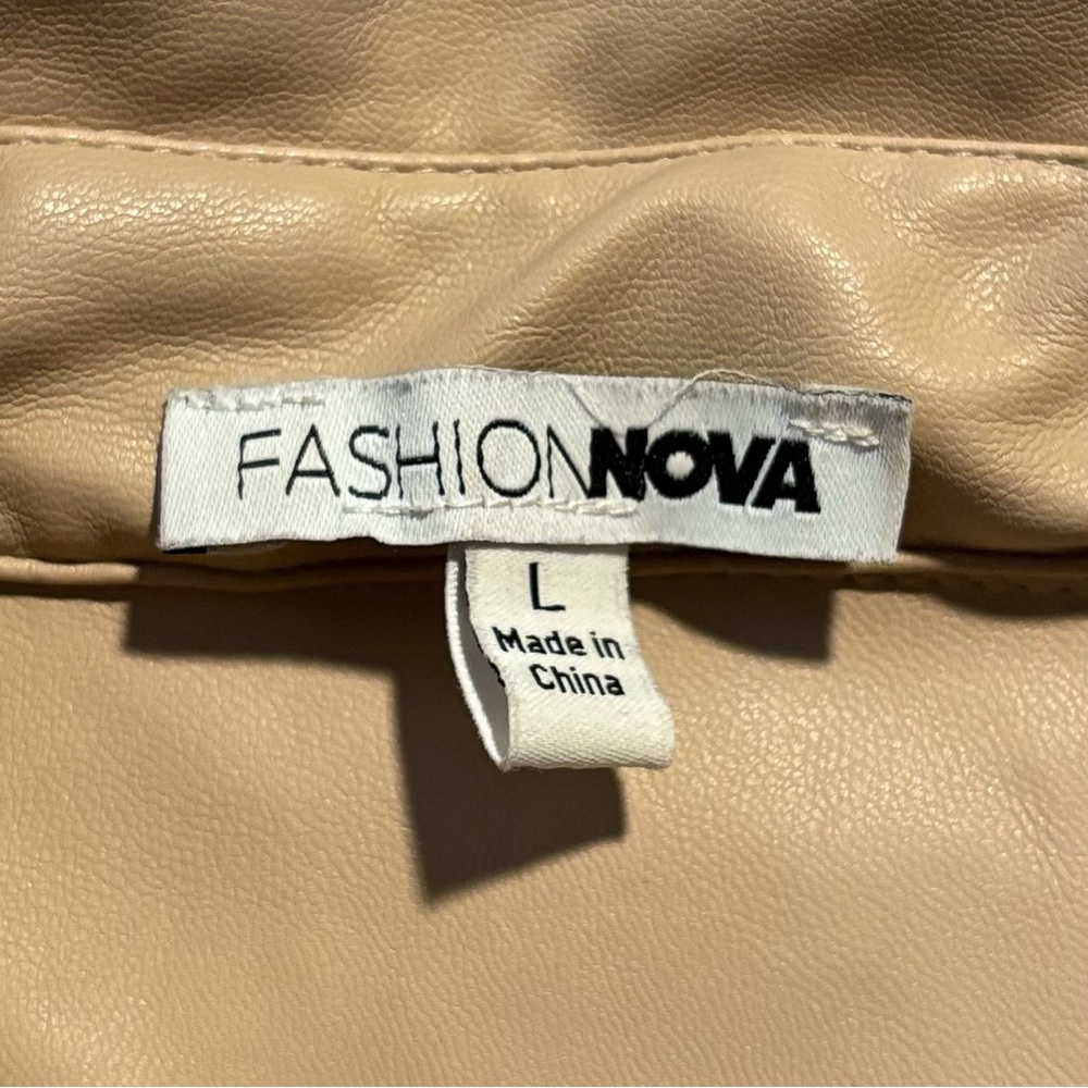 Fashion Nova Tan Boxy Cropped Button Down Shirt - Picture 3 of 15